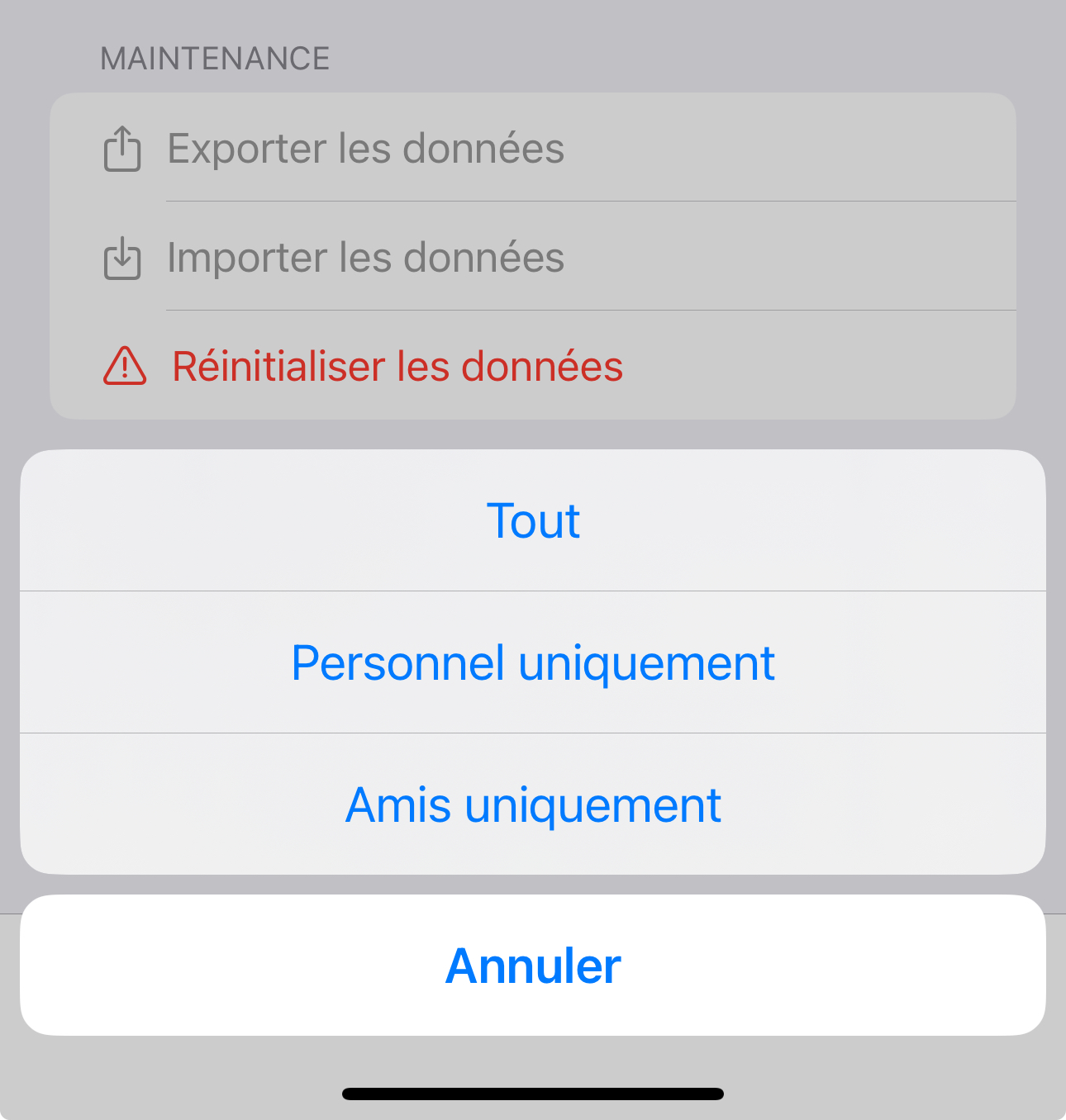 Import/Export des données
